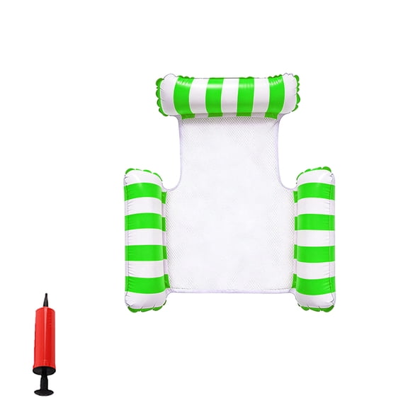 YAMB Three-Tube Striped Inflatable Floating Bed, Thickened PVC Blowing Up Multifunctional Pool Float Chair, Wear-Resistant Water Lounger Unisex for Swimming Pool Summer Water Entertainment