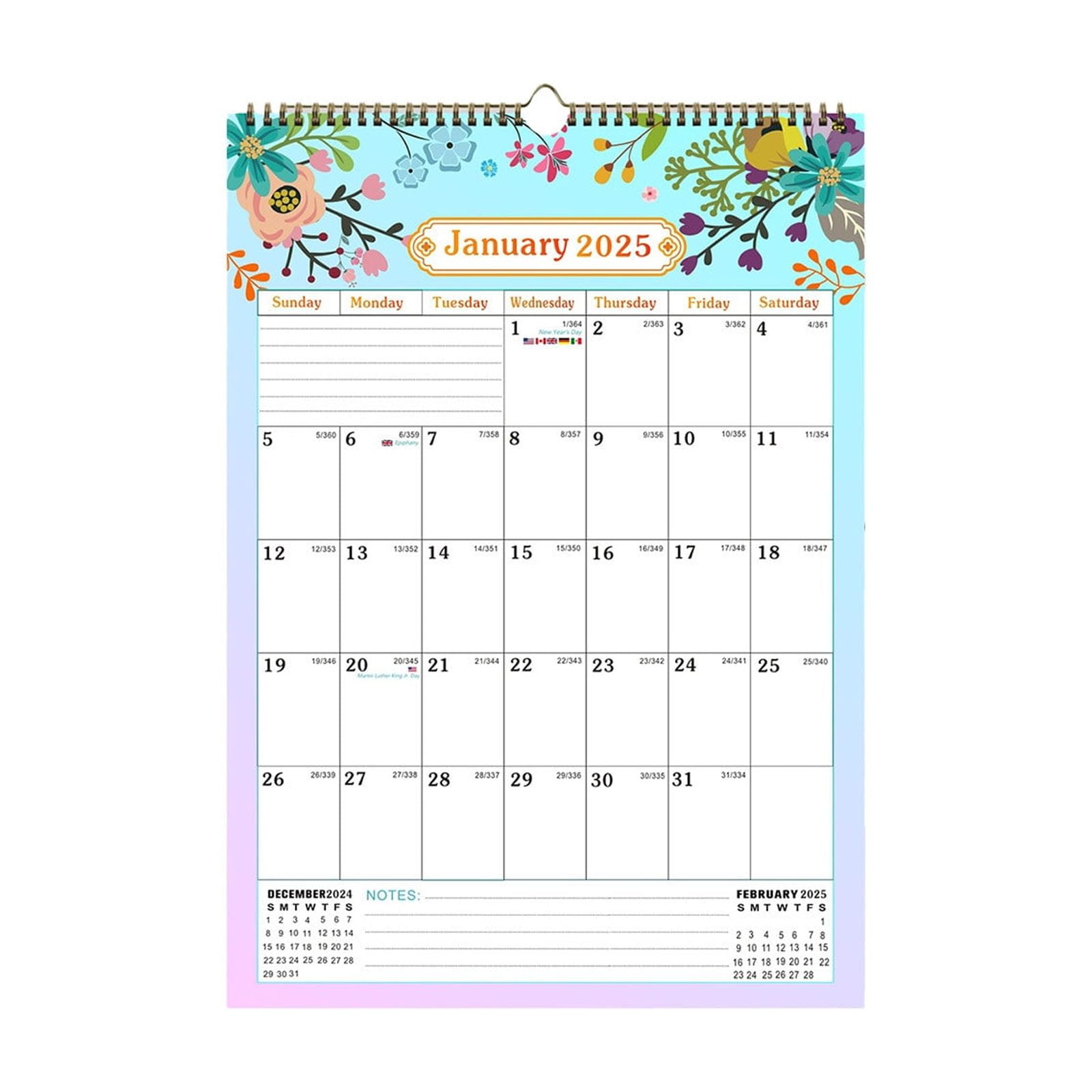 YAMB Wall Calendar 20252026,12×17 Inch Jan.2025 Jun.2026 Hanging