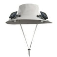 thumbnail image 1 of YAMB Wide Brim Solar Fan Hat with 2 Solar Fans,3 Speed Adjustable Sun Bucket Hat Waterproof Breathable Outdoor Fishing Hat,Solar Charging & USB Charging,Summer Hat for Men Women, 1 of 10