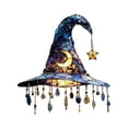 thumbnail image 1 of YAMB Witch Crystal Acrylic Wall Hanging Ornament, 11.8" Charming Moonlight Stained Glass Window Suncatcher Decor, Sparkling Diamond Accented Pendant for Window Door Indoor Outdoor Layout, 1 of 7