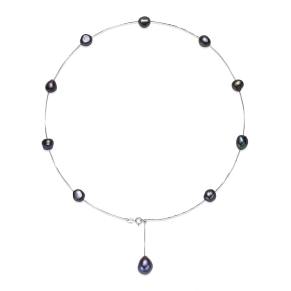 YAMI 8-9mm Baroque Pearl Y Necklace for Women, Cultured Freshwater Pearls, Adjustable 925 Sterling Silver Chain, Valentine's Day Jewelry Gift