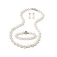 thumbnail image 1 of YAMI 925 Sterling Silver Freshwater Pearl Jewelry Set for Women, 7-8mm White Pearl Necklace, Bracelet and Earrings Set, 1 of 12