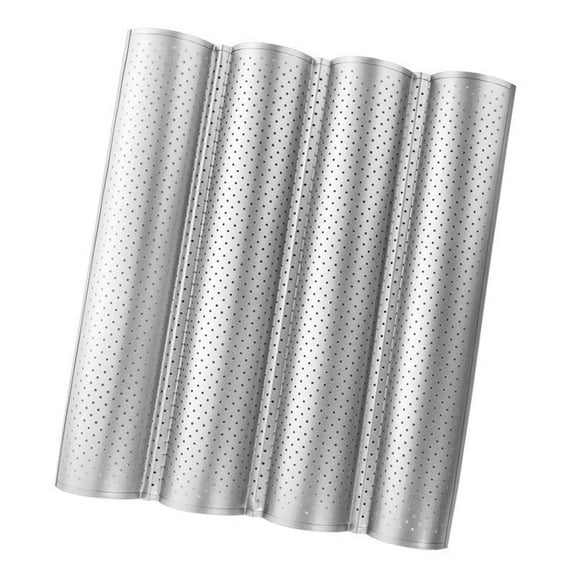 YAMUZONG Perforated 4 Wave French Bread Pan Tray Non-Stick for Baking