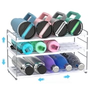 YAN & HIN Expandable Water Bottle Organizer for Cabinet, 3 Tier Tumbler Organizer, Adjustable Bottle Holder, Kitchen Pantry Storage Rack