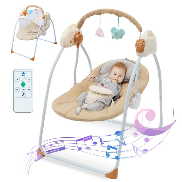 YANAOFFE Electric Baby Swing for Infant Bluetooth Swing with Music