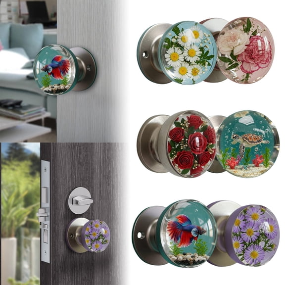 YANDE - 3.9in Floral Pattern Furniture Pull Handle, Sturdy Cabinet Knob, Stylish Hardware Accessory for Living Room, Cupboard & Interior Decoration (B)
