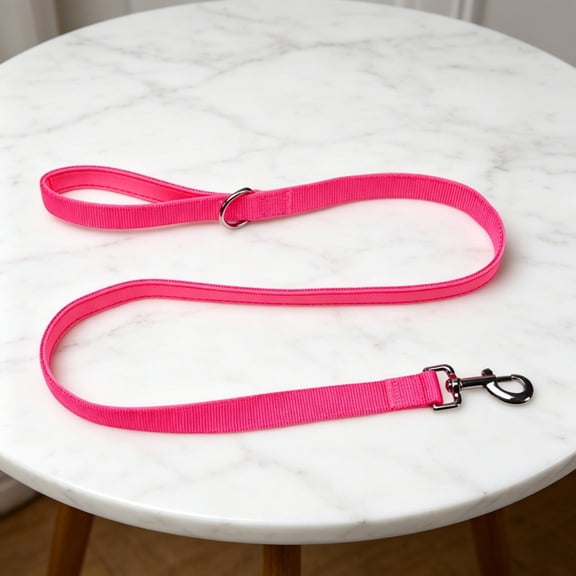 YANDE-4 FT Heavy Duty Dog Leash with 1 Comfortable Padded Handles, Traffic Handle Extra Control, Highly Reflective Threads Leash for Small/Medium/Large Dogs (Hot Pink)
