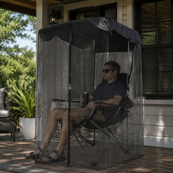 YANDE - 63in Tall Zipper Closure Outdoor Camping Chair Mosquito Netting, Wind Resistant Fine Weave Insect Screen Cover, Lightweight Bug Blockade for Lakeside Fishing Picnic Outdoor Rest Sessions