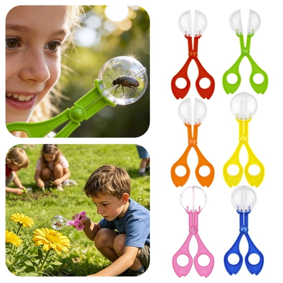 YANDE - Bug Catcher Tool 5.5" Length, Insect Catcher, Safe Scissor Style Tweezers for Outdoor Exploration, Gardening & Science (Pink)