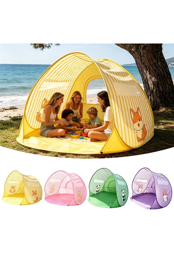 - Foldable Pop-Up Sun Shade Tent, 57inch Quick Setup Shelter with Panda Pattern, Breathable Lightweight Tent for Travel, Seaside & Summer Outdoor Activities (Green)