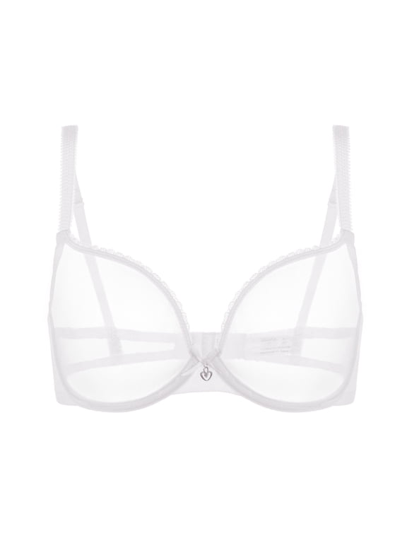 Sexy Sheer See Through Bras Unlined Underwire Lace Mesh Non Padded Plus Sizes Bralette 36B, White