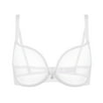 thumbnail image 1 of YANDW Sexy Sheer See Through Bras Unlined Underwire Lace Mesh Non Padded Plus Sizes Bralette 36D, White, 1 of 7