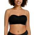thumbnail image 1 of YANDW Women's Strapless Bandeau Bra Plus Sizes Underwire Seamless Bras Black,42D, 1 of 8