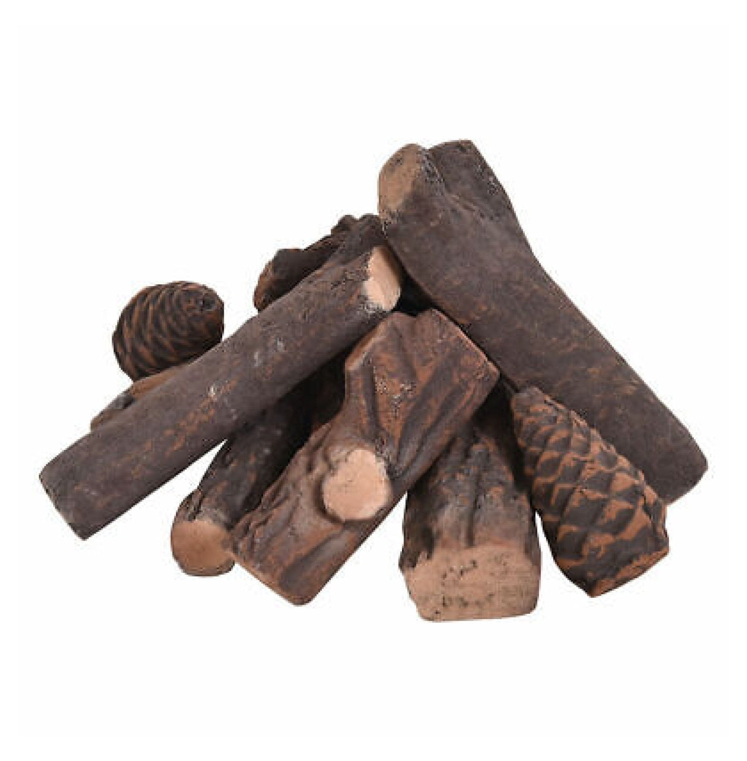 Realistic Ceramic Wood Log Set for Indoor/Outdoor Fireplaces