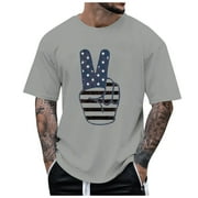 YANG Men's American USA Flag Patriotic T-Shirts 15th of July Shirts US Eagle Flag Soft Summer Short Sleeve Shirt for Men
