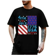 YANG Men's American USA Flag Patriotic T-Shirts 4th of July Shirts US Eagle Flag Soft Summer Short Sleeve Shirt for Men