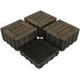 thumbnail image 1 of YANG2 27PCS Patio Deck Tiles Interlocking Wood Decking Floor Tiles 12 x 12in for Outdoor & Indoor Patio Garden Deck Poolside-Black-Checked, 1 of 9