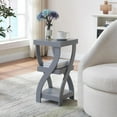 thumbnail image 1 of YANG2 3 Tier Square End Table - Bedroom Nightstand with Shelves - Wooden Grey, 1 of 8