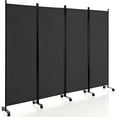 thumbnail image 1 of YANG2 4 Panel Room Divider, Folding Privacy Screen with Lockable Wheels, Rolling Partition Room Dividers, Freestanding Fabric Wall Divider for Home Office Studio Separation, 89''W x 68''H, Gray, 1 of 8