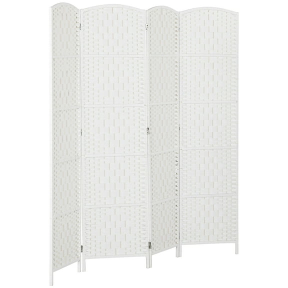YANG24 Weave Panel Room Divider Privacy Folding Screen Diamond Decor, White70.9" W x 0.8" D x 70.9" H