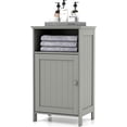 thumbnail image 1 of YANG2 Bathroom Floor Storage Cabinet - Side Cabinet with Open Compartment, 3-Position Adjustable Shelf, Elevated Base, Freestanding Storage Organizer for Hallway, Living Room, Bathroom (Grey), 1 of 9