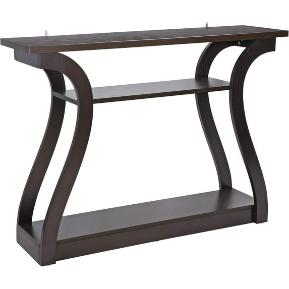 YANG2, Console Table, Entryway Table with 3 Tier Storage Shelves, Narrow Long Sofa Table for Entryway, Living Room, Hallway, Couch, Foyer,Brown