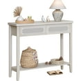 thumbnail image 1 of YANG2 Console Table, Sofa Table, Narrow Entryway Table with 2 Drawers, Open Storage Shelf, Rounded Corners, for Living Room, Boho Style-Oatmeal Beige, 1 of 7