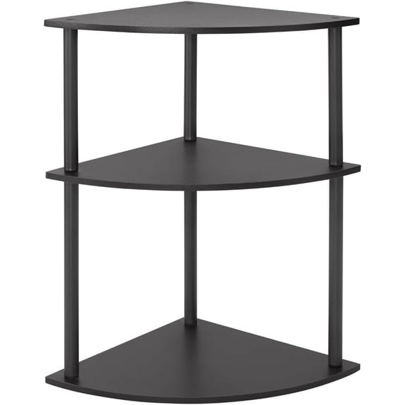 YANG2 Desktop Corner Stand, 3 Level Corner Storage Organizer, for Small Spaces, Home Office, Kitchen, Bathroom, 11.8 "L x 11.8" W x 19.2 "H (Black)