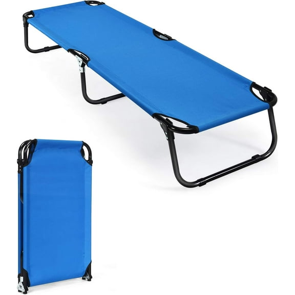 YANG2 Folding Camping Cot, Portable Ultralight Compact Sleeping Cot Bed for Adults with Oxford Fabric, for Outdoor Travel Backpacking Hiking Patio Home Office, 330LBS