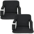 thumbnail image 1 of YANG2 Folding Stadium Seat Chair with Back Support and Cushion for Bleachers 2 Pack, Reclining Bleacher Seat with Back, Armrests and Cup Holders,20.5'' Black, 1 of 8