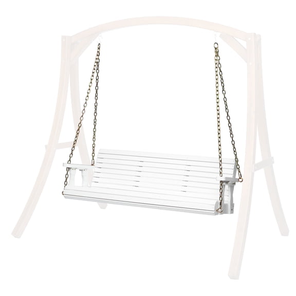YANG2 Heavy Duty 880 LBS 5FT Patio Wooden Porch Swing with Hanging Chains for Yard,24.4"D x 60.6"W x 18.9"H,White