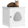 thumbnail image 1 of YANG2 Hidden Cat Litter Box Enclosure, Enclosed Cat Washroom, Pet Side Table, Litter Box Cabinet Furniture, Decorative Pet Crate for Living Room-White, 1 of 8