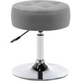 thumbnail image 1 of YANG2 Modern Velvet Vanity Stool Makeup Stool Vanity Chair Height Adjustable Swivel Stool Round Ottoman Grey, 1 of 9