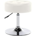thumbnail image 1 of YANG2 PU Leather Vanity Stool Makeup Stool Vanity Chair Height Adjustable Swivel Stool Round Ottoman White, 1 of 10