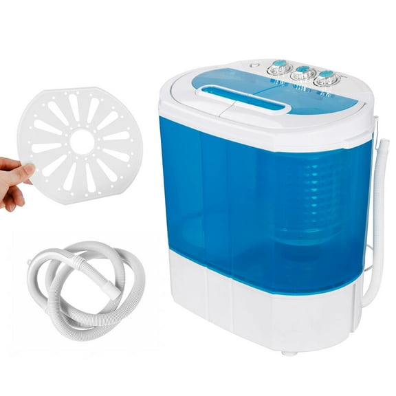 YANG2 Portable Compact Washing Machine 10lbs Twin Tub Washer Spin Dryer Gravity DrainBlueCompactMini