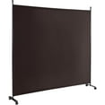 thumbnail image 1 of YANG2 Room Divider Large Single Panel, 73''W x 73''H Privacy Screen with Lockable Wheels, Rolling Room Divider Panel for Home Office Studio, Partition Fabric Wall Divider for Room Separation, Brown, 1 of 10