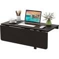 thumbnail image 1 of YANG2 Wall Mounted Folding Table, 31.5" x 23.5" Wood Murphy Desk, Drop-Leaf Space Saving Floating Table for Small Spaces, Study, Bedroom, Bathroom (Brown), 1 of 10