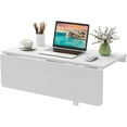 thumbnail image 1 of YANG2 Wall Mounted Folding Table, 31.5" x 23.5" Wood Murphy Desk Drop-Leaf Table, Space Saving Foldable Floating Desk, Wall Desk Fold Down for Small Spaces, Study, Bedroom, Bathroom (White), 1 of 10