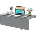 thumbnail image 1 of YANG2 Wall Mounted Folding Table, 31.5" x 23.5" Wood Murphy Desk Drop-Leaf Table, Space Saving Foldable Floating Desk, Wall Desk Fold Down for Small Spaces, Study, Bedroom, Bathroom (Gray), 1 of 9