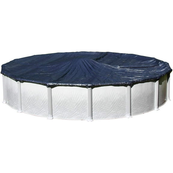 YANG2 Winter Cover for 21-Foot Round Above Ground Swimming Pools | Total Cover Size 24-Foot | Blue/Black Reversible | 3-Foot Additional Material for Secure Installation