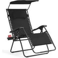thumbnail image 1 of YANG2 Zero Gravity Chairs, X-Large Folding Lounge Lawn Chair w/Canopy Shade & Cup Holder, Adjustable Folding Patio Recliner for Pool Porch Deck Oversize (Black), 1 of 9