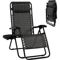YANG2 Zero Gravity Lounge Chairs, 160°Adjustable Folding Recliner w/Pillow and Cup Holder, 350LBS Comfy Outdoor Lounge Chairs for Patio, Lawn, Yard & Camp(1, Gray)