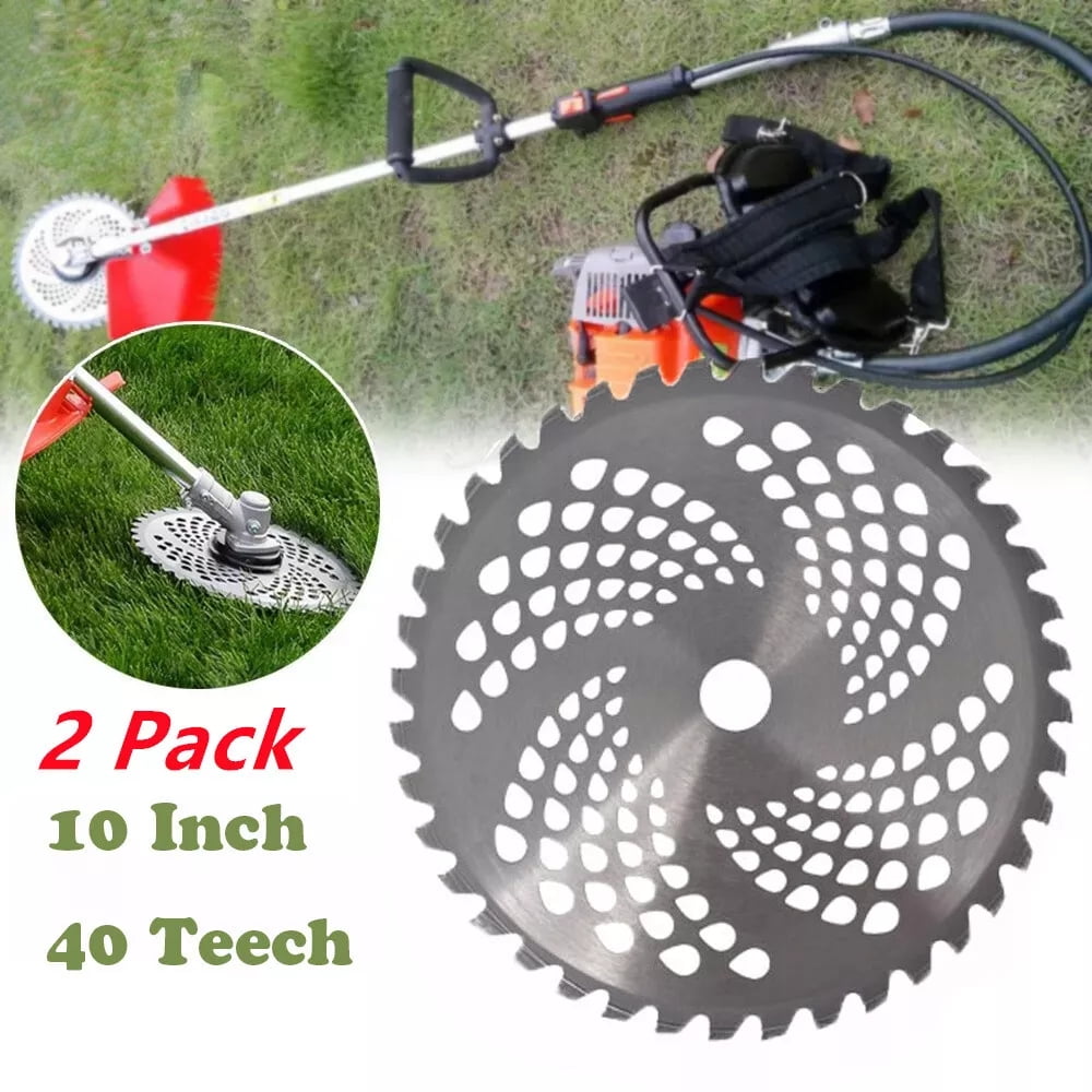 Trimmer Plus Edger Blade 2 Pack - 10x40T Carbide Tip Brush Blades For Cutter Trimmer Weed Eater