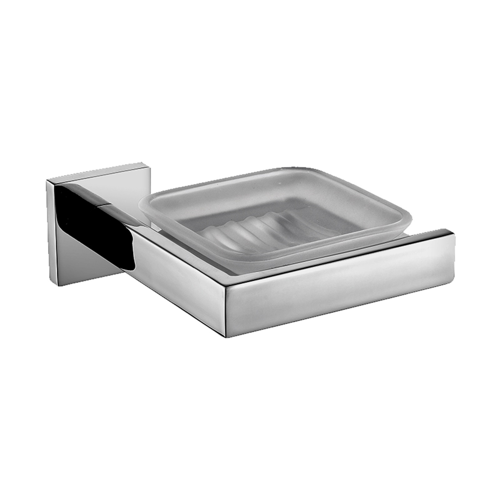 YANGJD Bathroom Soap Dish Holder SUS304 Stainless Steel Fashion Smooth Mirror Bathroom Hardware Set Wall Mounted Glass Plate