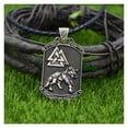 thumbnail image 1 of YANGJD Symbol Viking Jewelry Valknut Wolf Amulet Lion Bear Pendant Necklace Men Talisman Jewlery Accesorios, 1 of 2