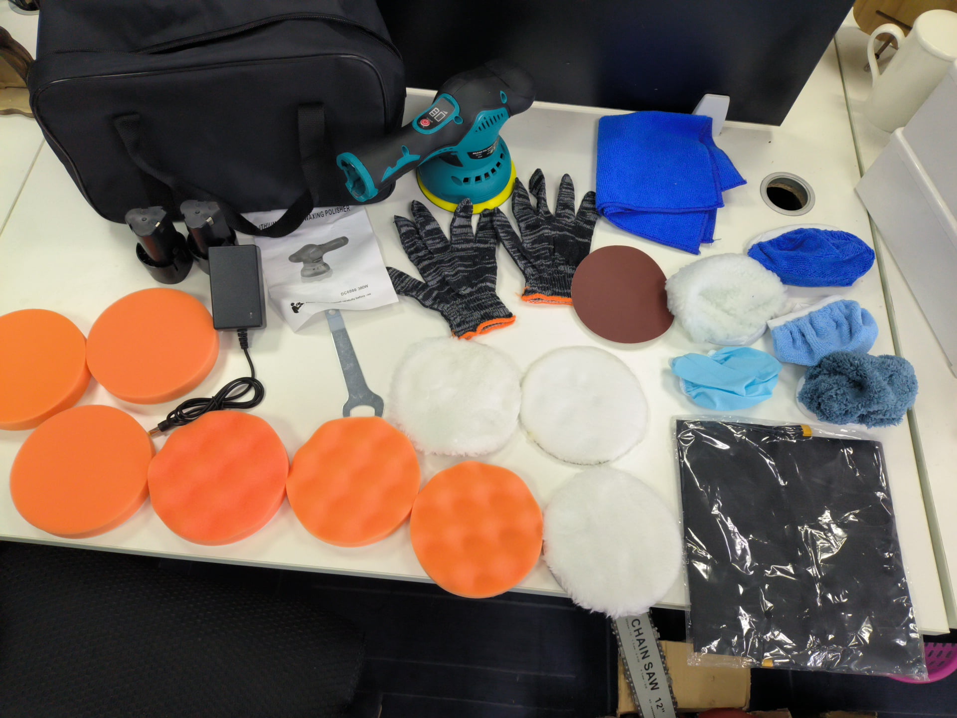 YANGKING Cordless Car Buffers Polishers Kit 7500 RPM 2 Pcs Batteries