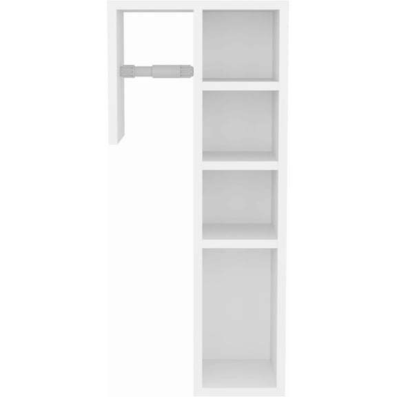 YANGLI 12" Spacious Storage Bathroom Vanity Set Freestanding, Engineered Wood, 4 Shelves White