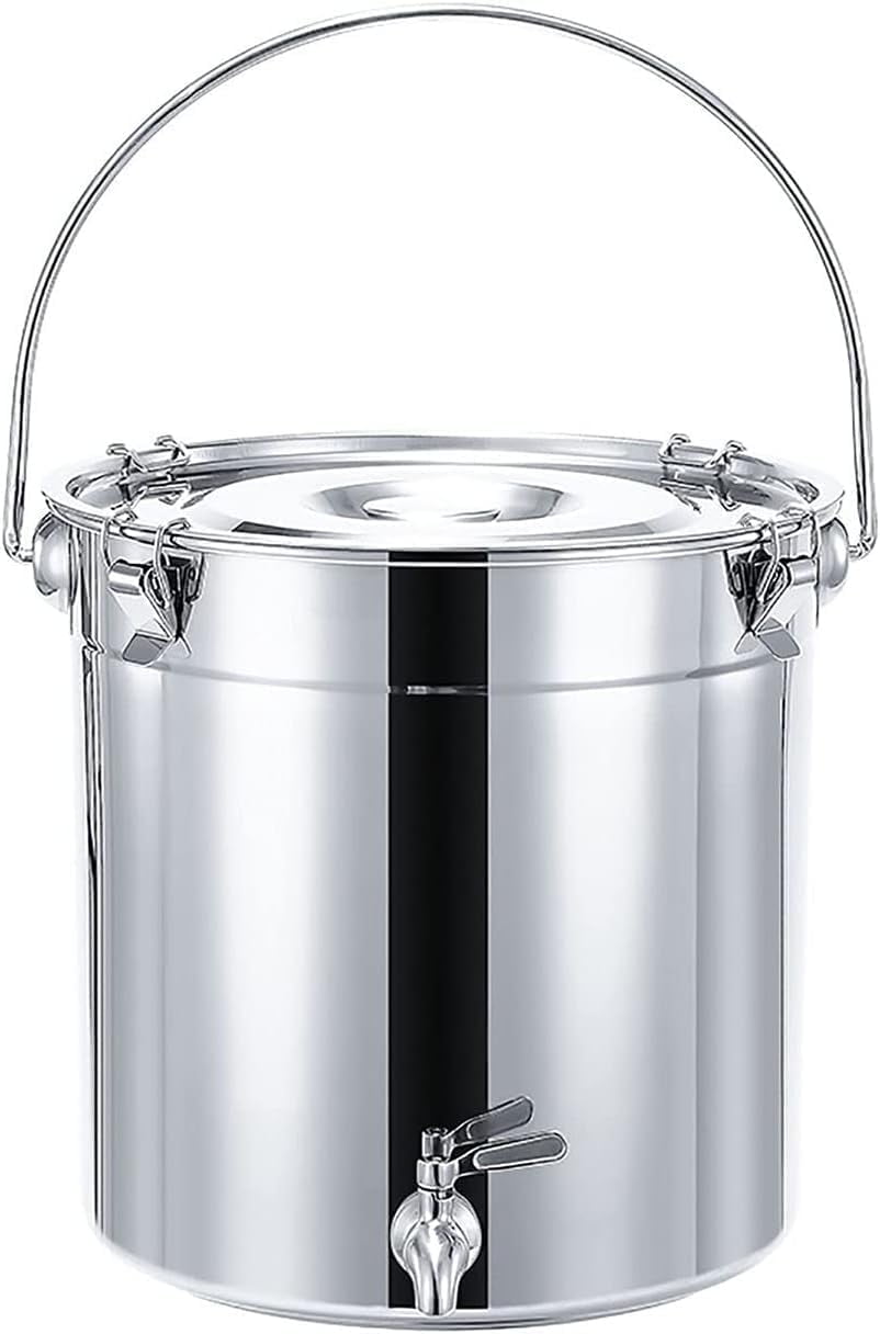 YANGLI 12L Stainless Steel Stock Pot with Lid, 304 Soup Bucket with Tap ...
