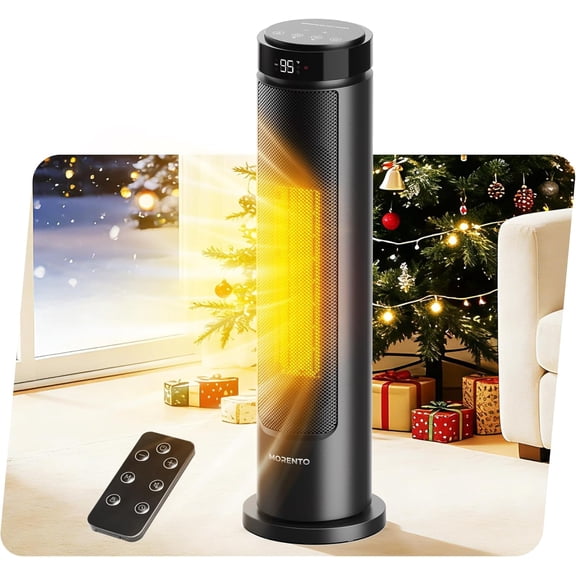 YANGLI 1500W Ceramic Space Heater with Remote, 5 Modes & 70° Oscillation, Black