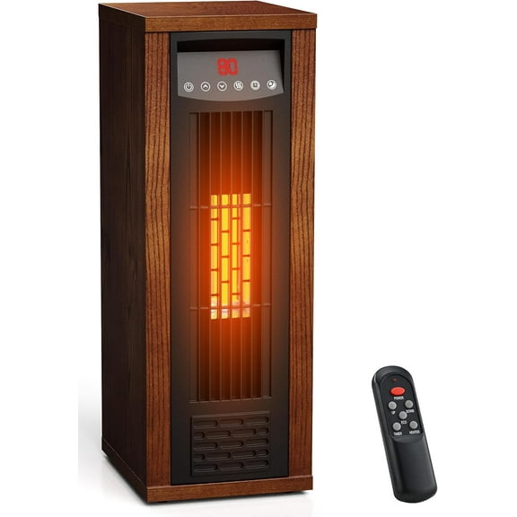 YANGLI 1500W Infrared Tower Heater with Remote & Thermostat, Chestnut
